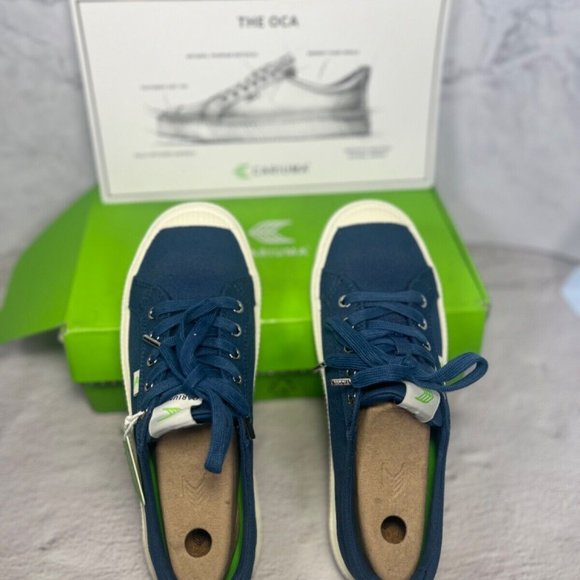 Cariuma OCA Low Blue Canvas Unisex Size 8.5 Women/7 Men NWT - Picture 2 of 6